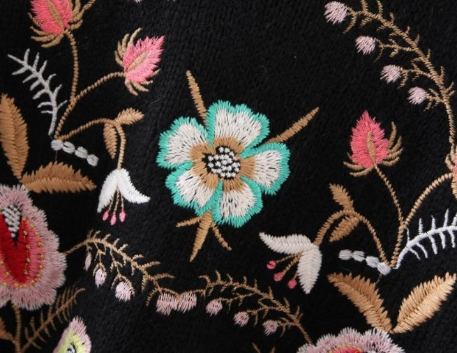 women floral embroidery streetwear sweater