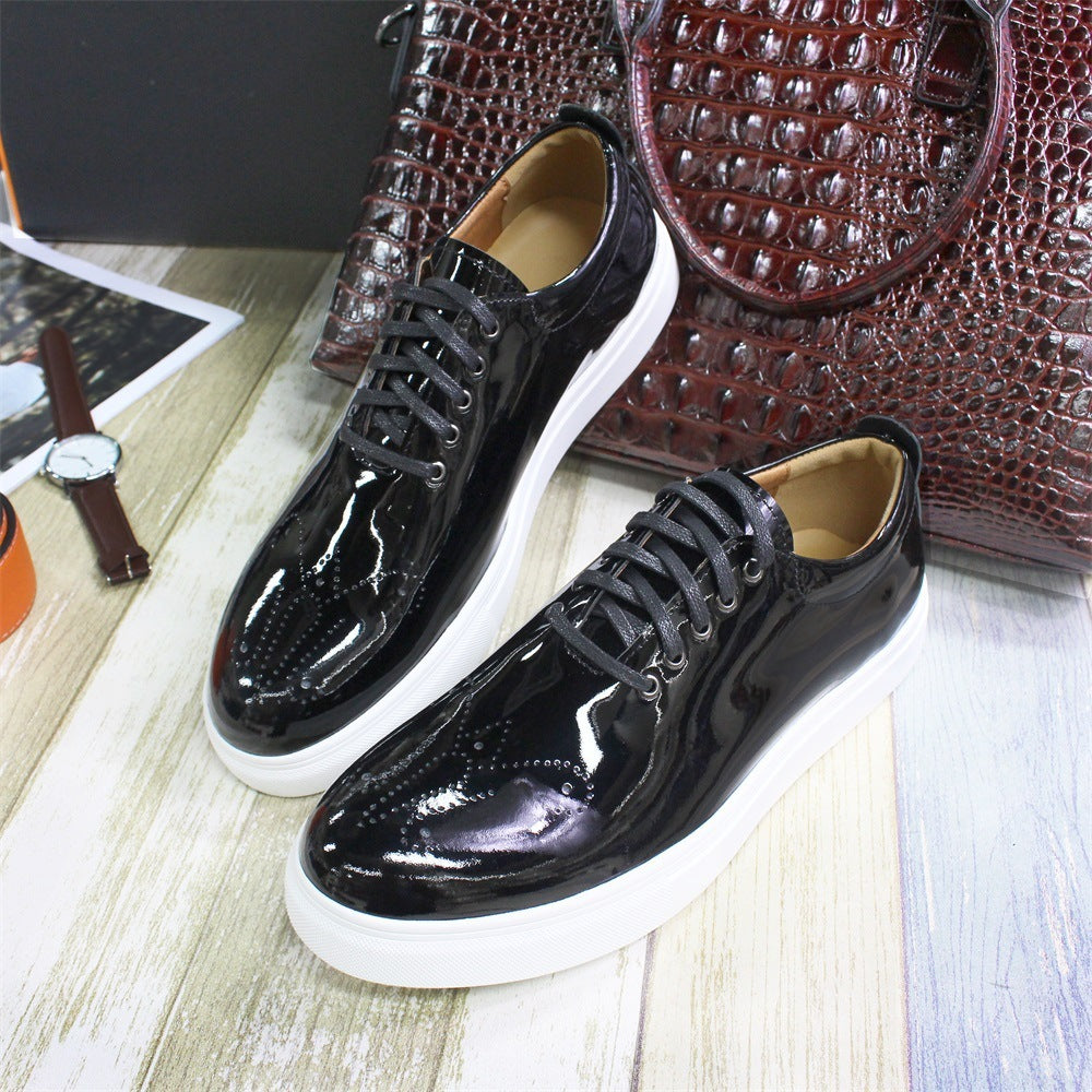 patent leather flat comfort sneakers