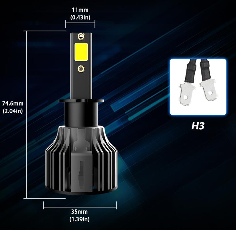 Kit de bombillas LED para faros delanteros de coche, 6000K