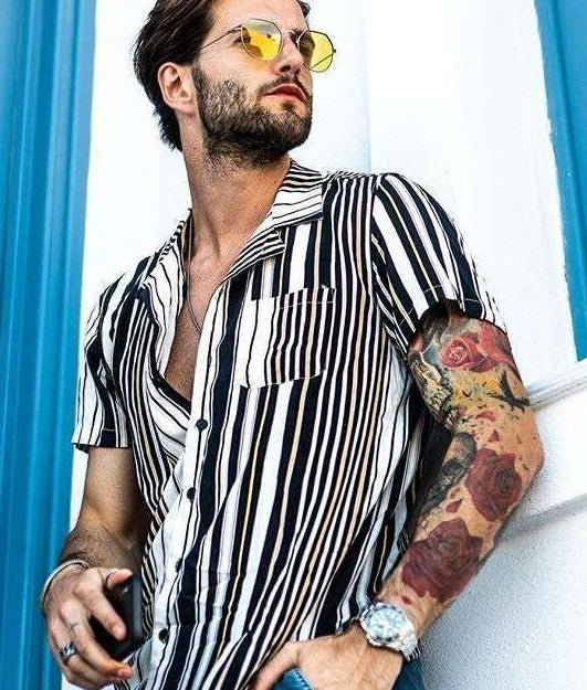 men's short sleeve beach shirt