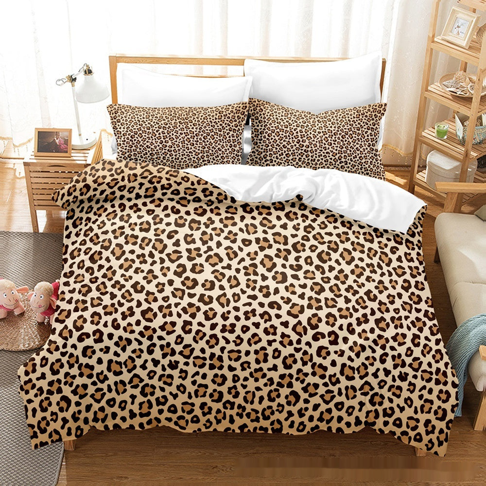 Animal fur grain duvet cover set Pillowcase Three-piece Set