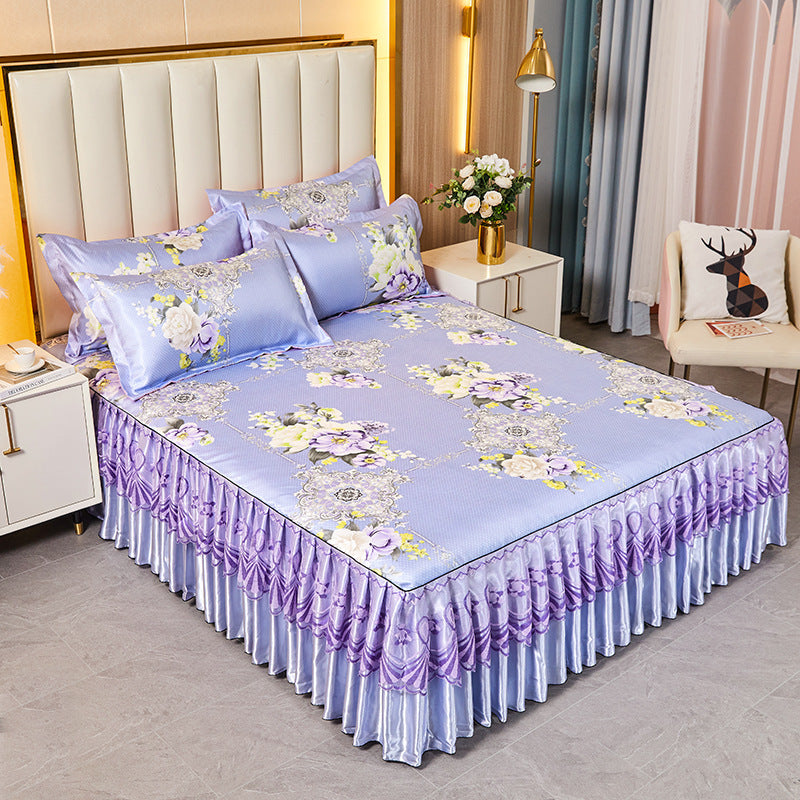 viscose fiber sleeping mat set  Bed Skirt Three-piece Set Home