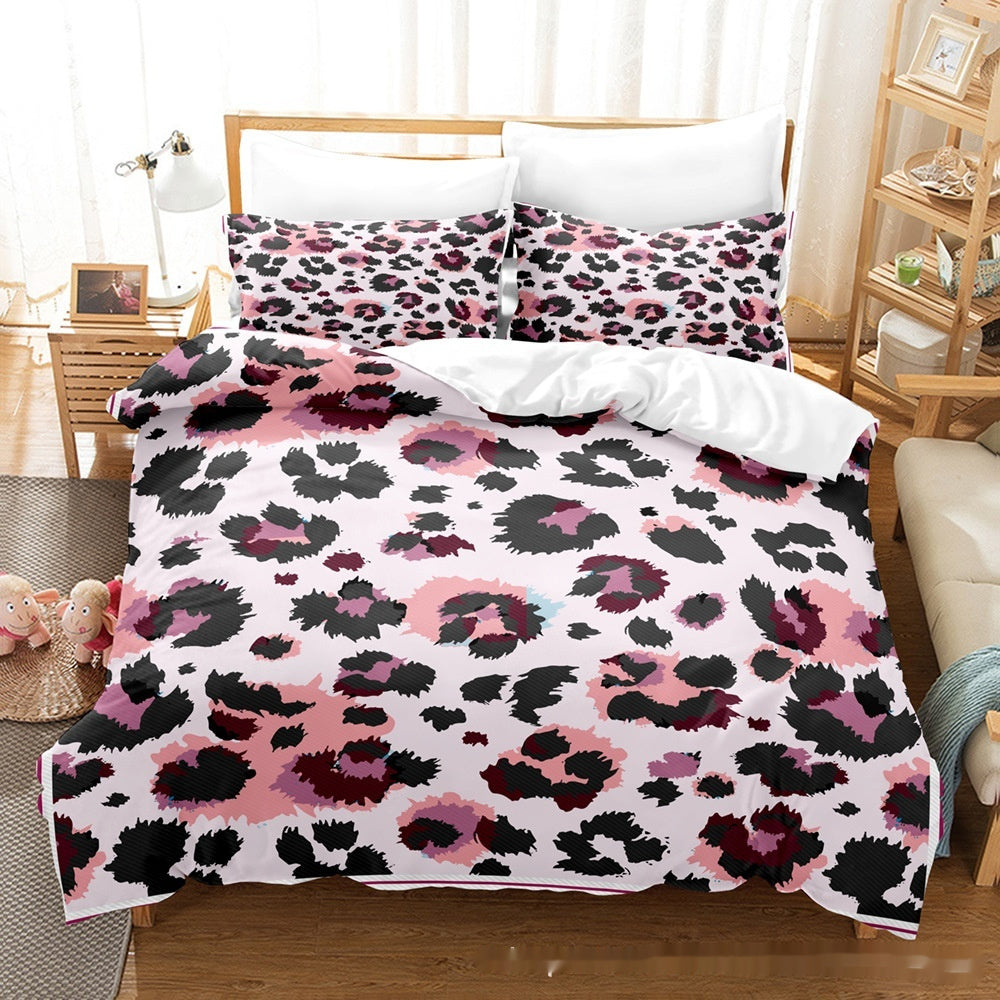 Animal fur grain duvet cover set Pillowcase Three-piece Set
