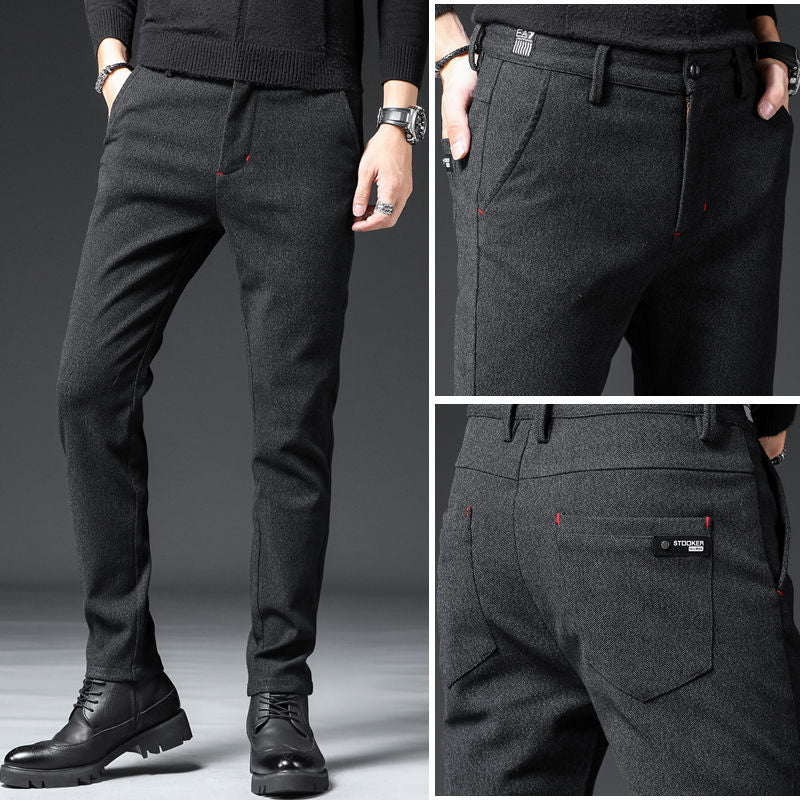 Business Casual Black Men's Straight Casual Pants