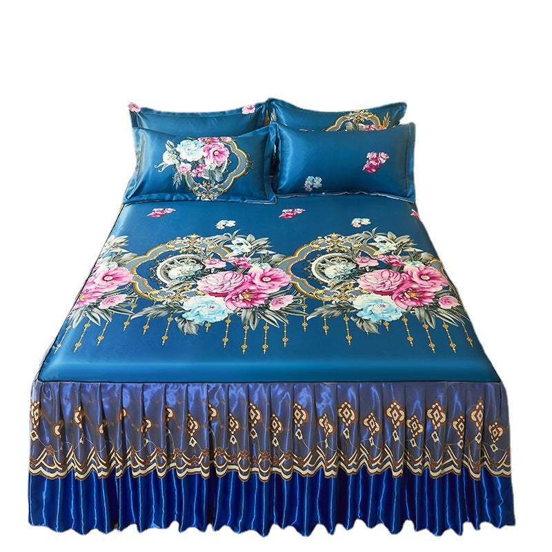 viscose fiber sleeping mat set  Bed Skirt Three-piece Set Home