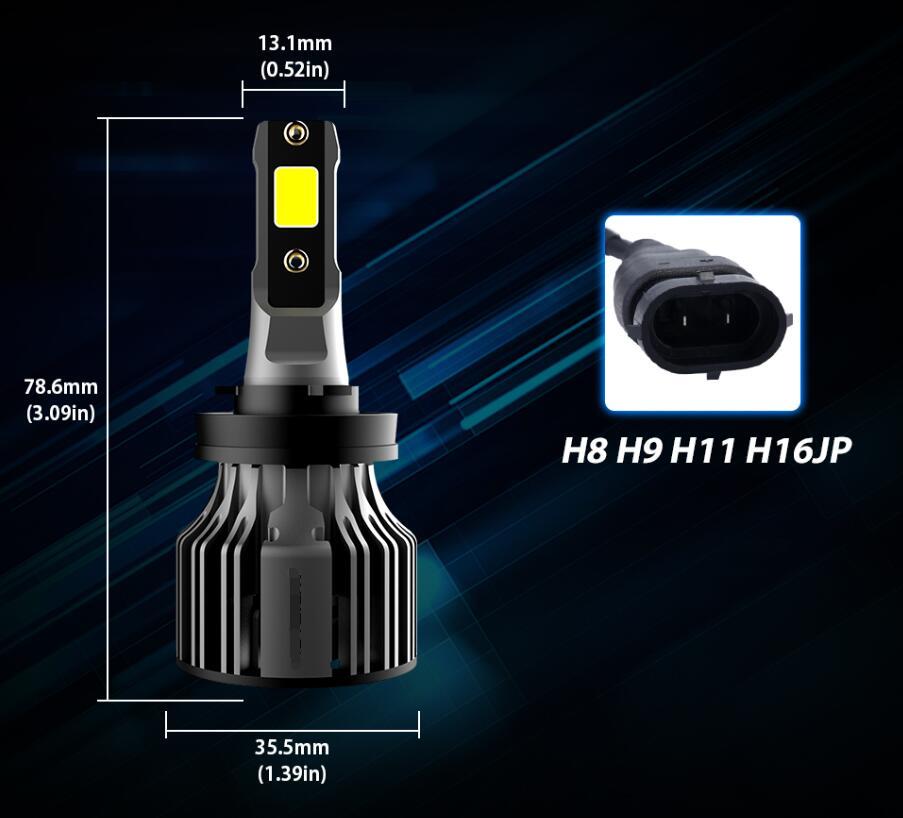 Kit de bombillas LED para faros delanteros de coche, 6000K