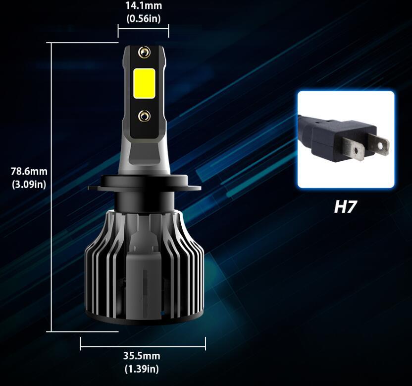 Kit de bombillas LED para faros delanteros de coche, 6000K