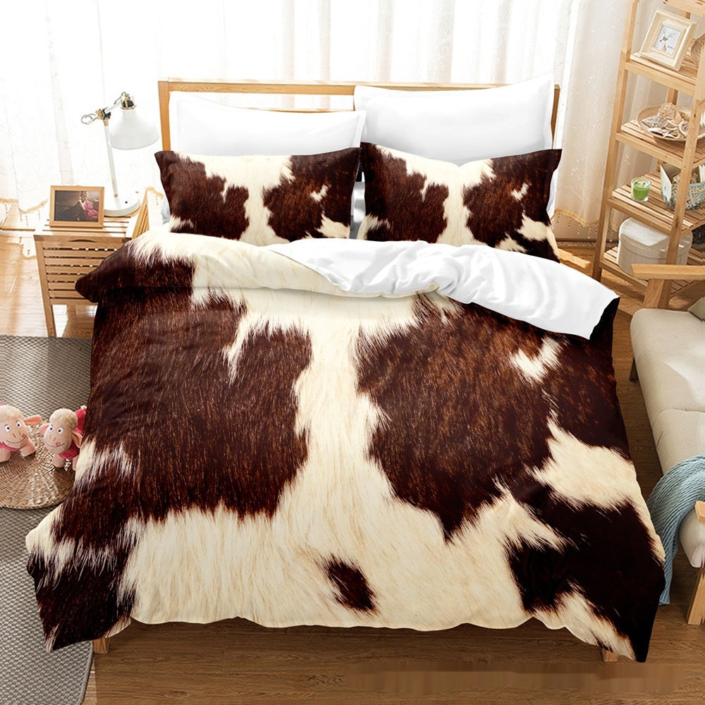 Animal fur grain duvet cover set Pillowcase Three-piece Set